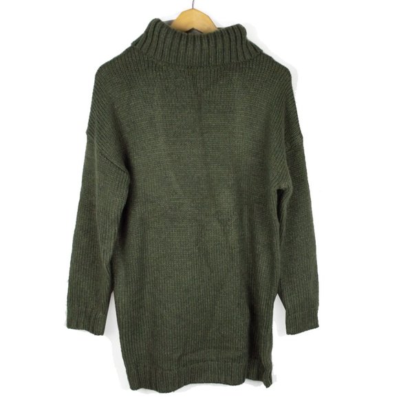 ASOS Open Back Knitted Roll Neck Green Sweater - Picture 3 of 10